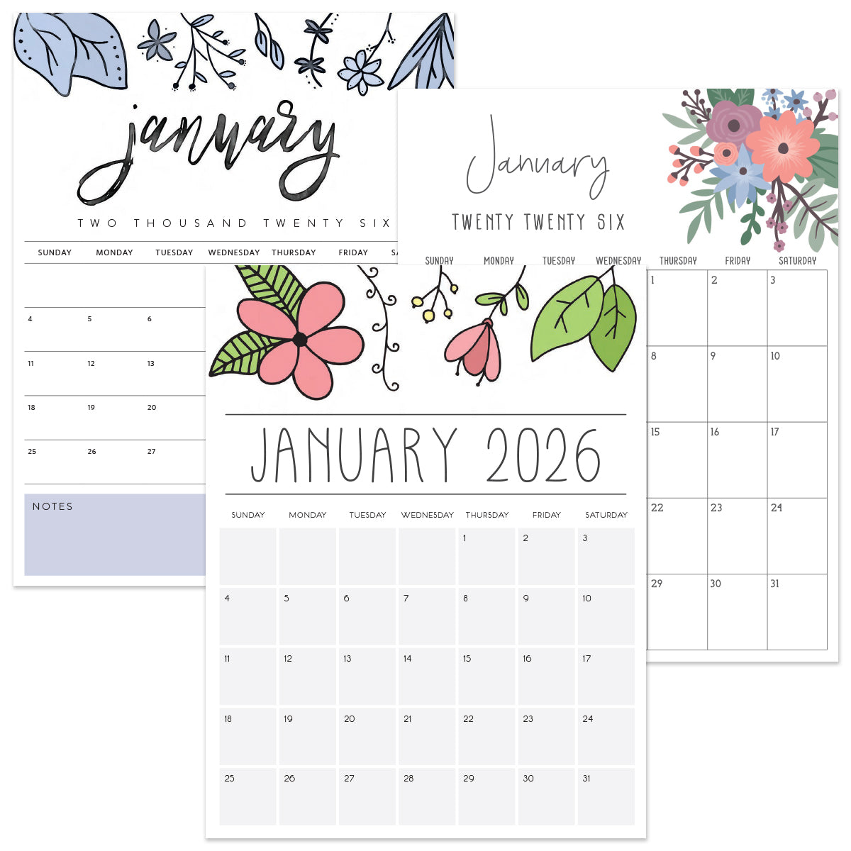 2026 calendar printable