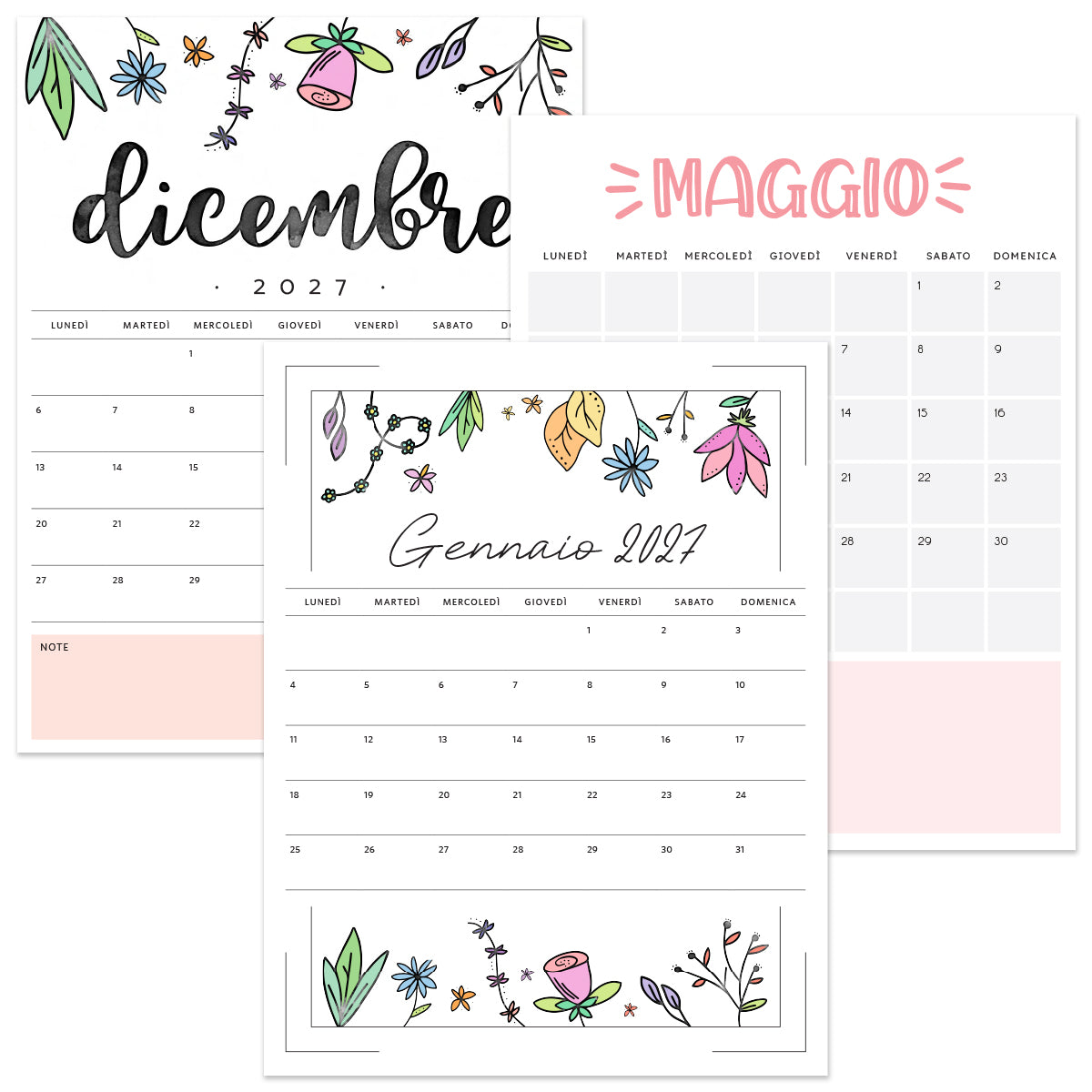 Calendario 2027 da stampare