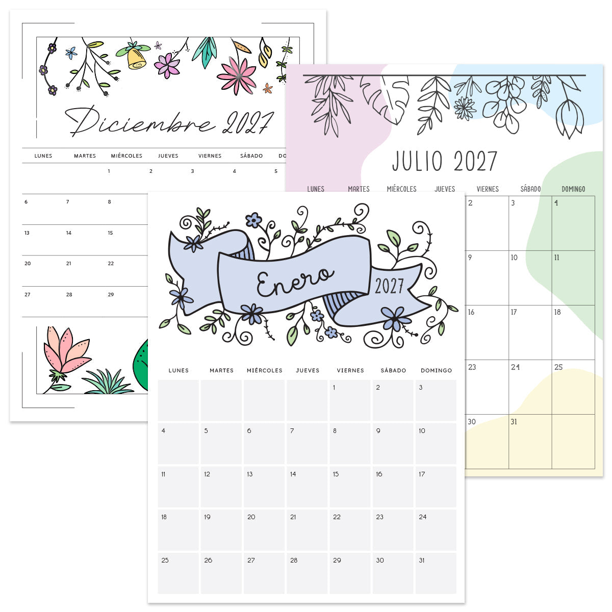 calendario 2027 para imprimir