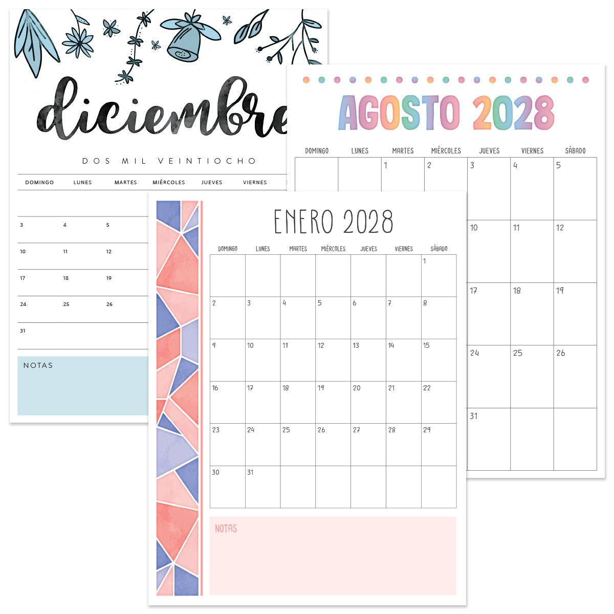calendario 2028 para imprimir