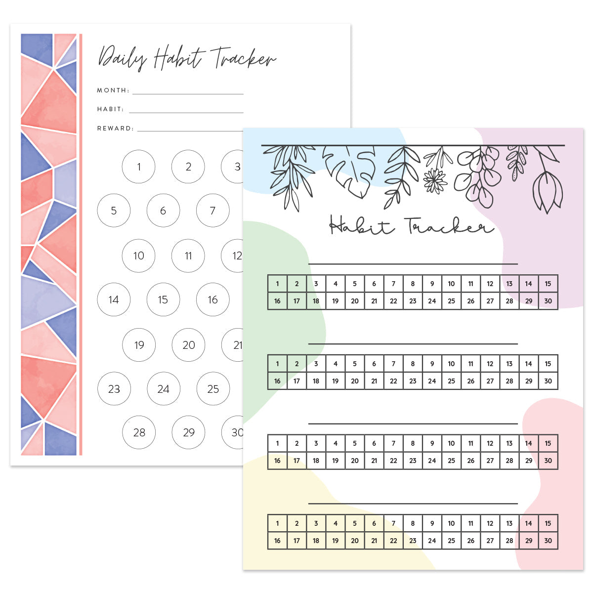 habit tracker printable