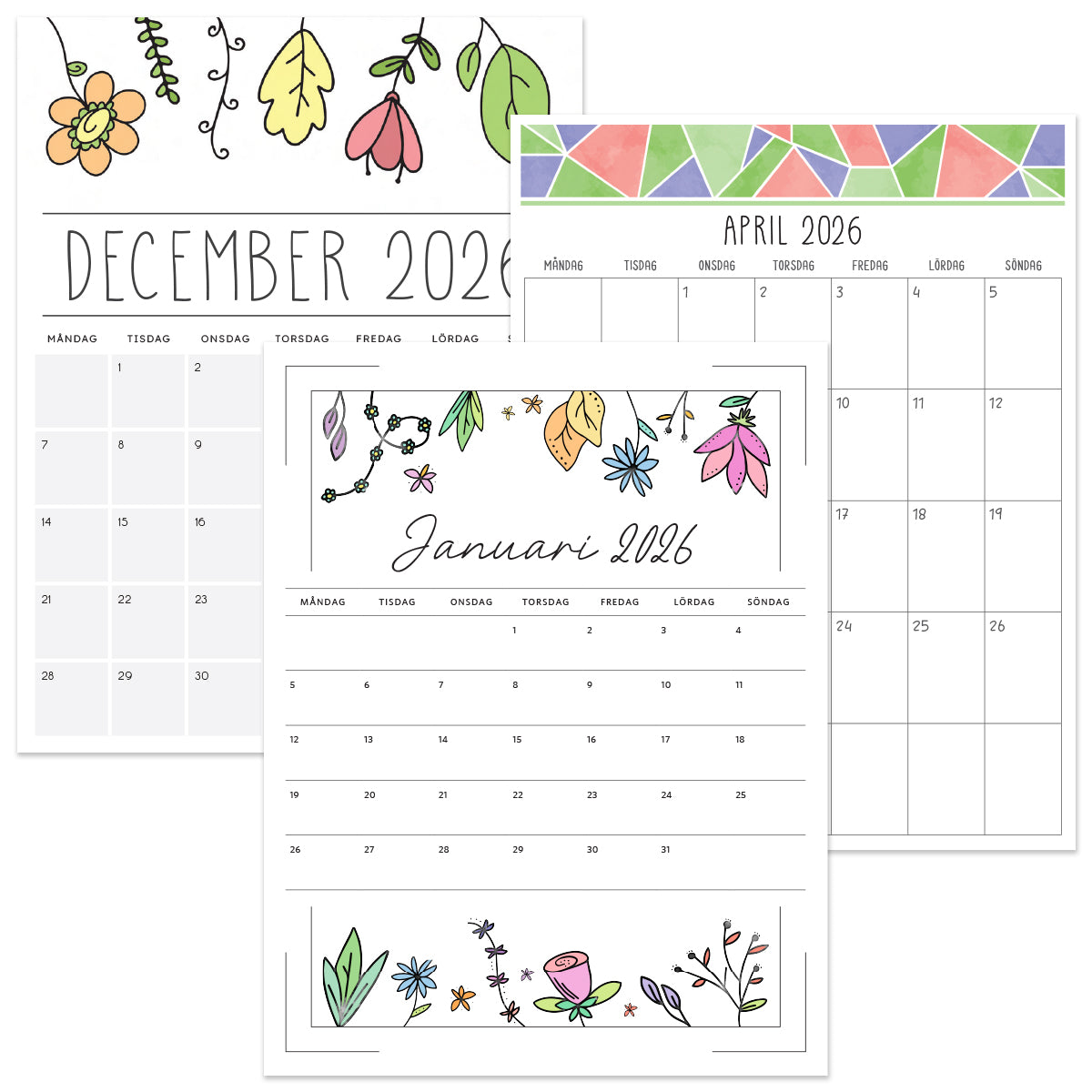 kalender 2026 utskrift