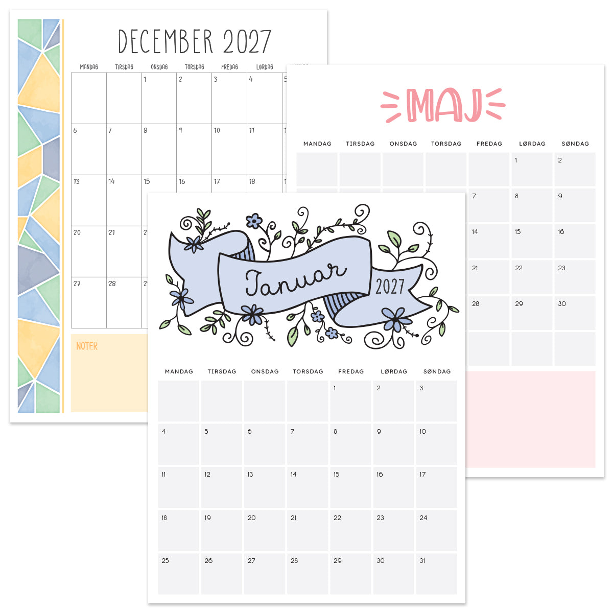 Kalender 2027 print selv