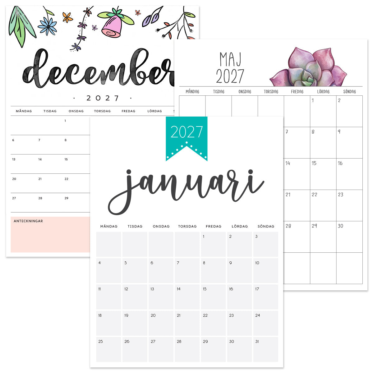 kalender 2027 utskrift