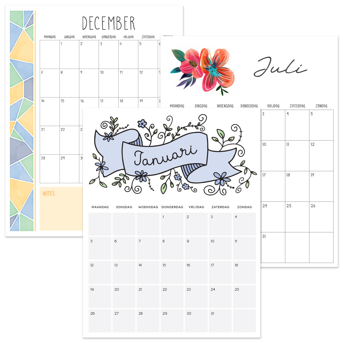 Kalender om uit te printen