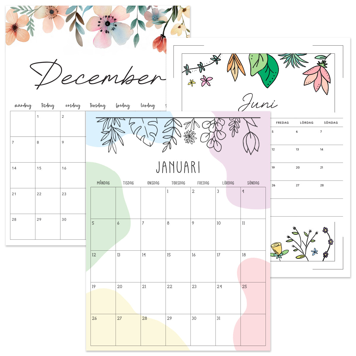 Kalender att skriva ut