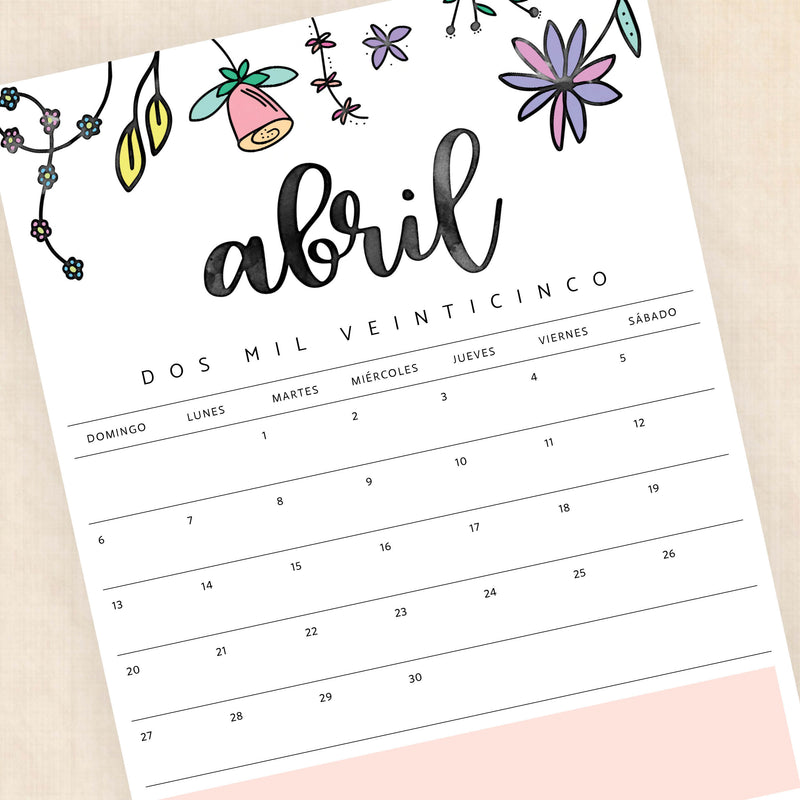 Calendario 2025 para imprimir