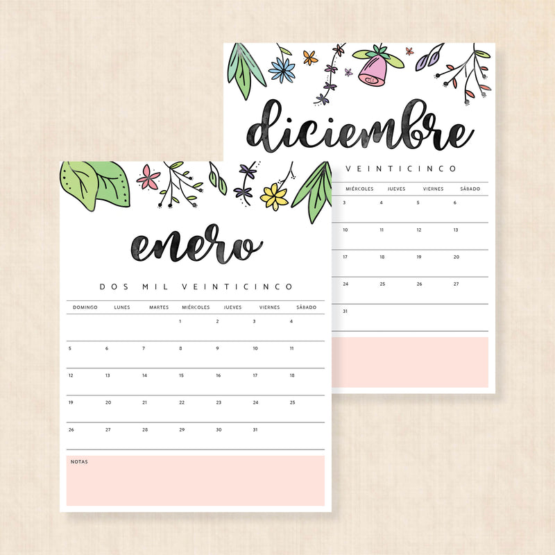 Calendario 2025 para imprimir