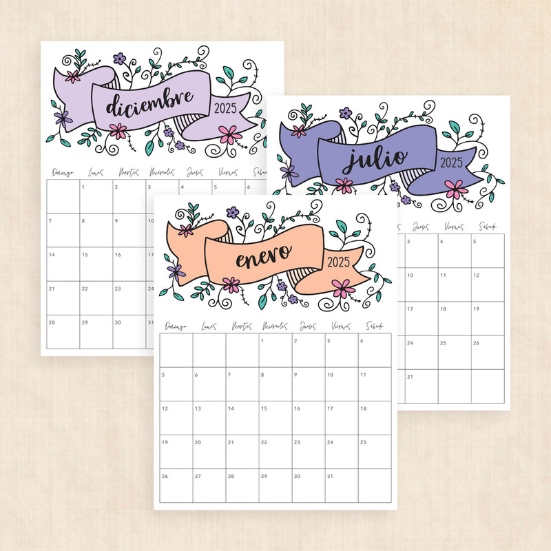 Calendario 2025 para imprimir