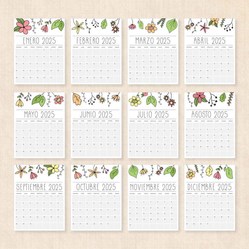 Calendario 2025 para imprimir