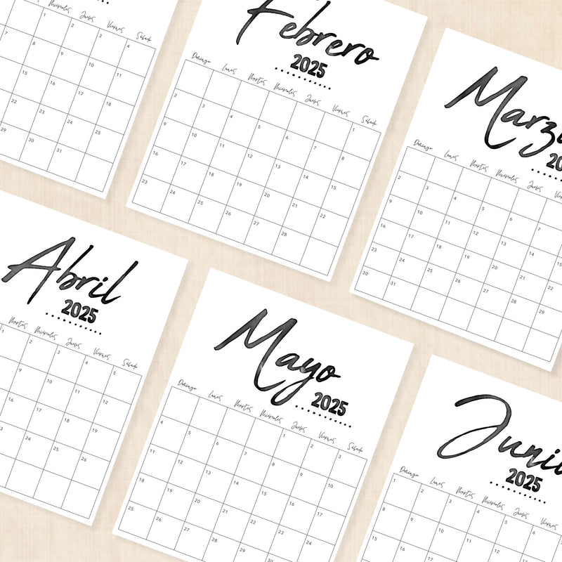 Calendario 2025 para imprimir