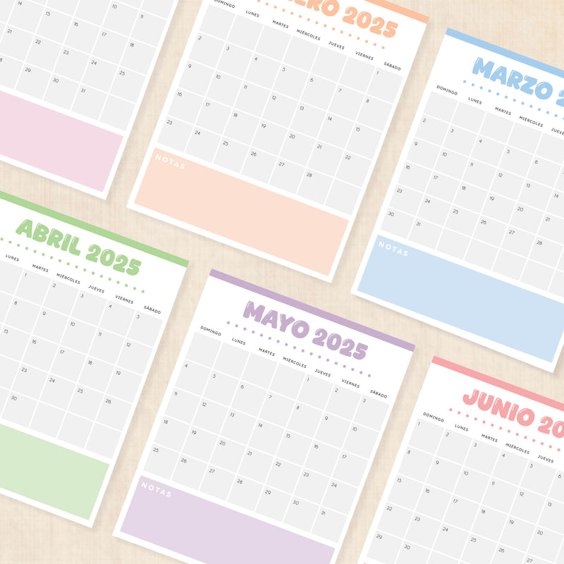 Calendario 2025 para imprimir