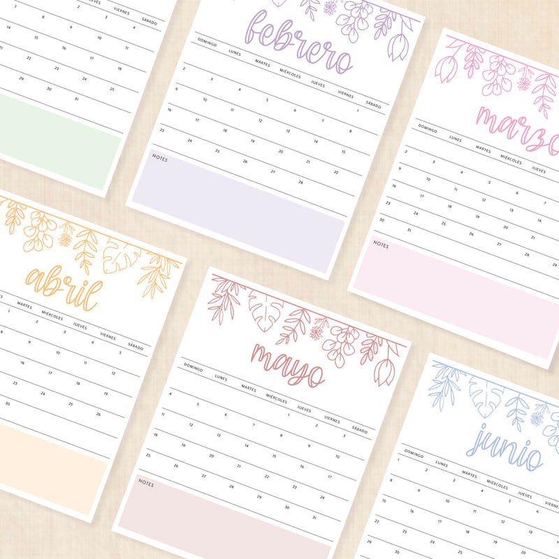 Calendario 2025 para imprimir