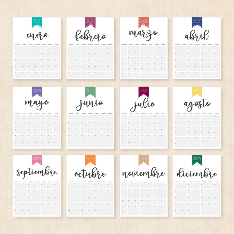 Calendario 2025 para imprimir