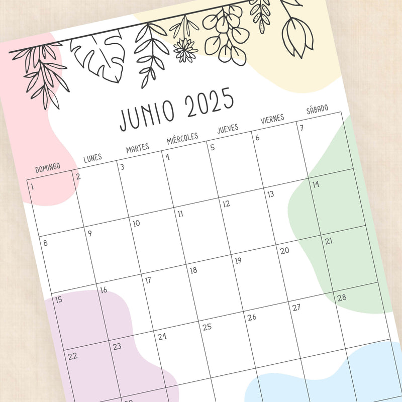 Calendario 2025 para imprimir