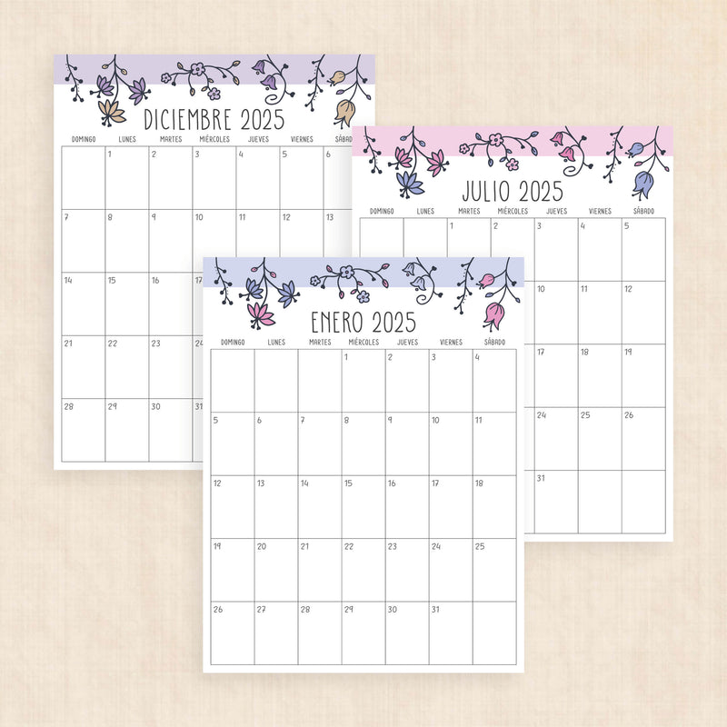 Calendario 2025 para imprimir