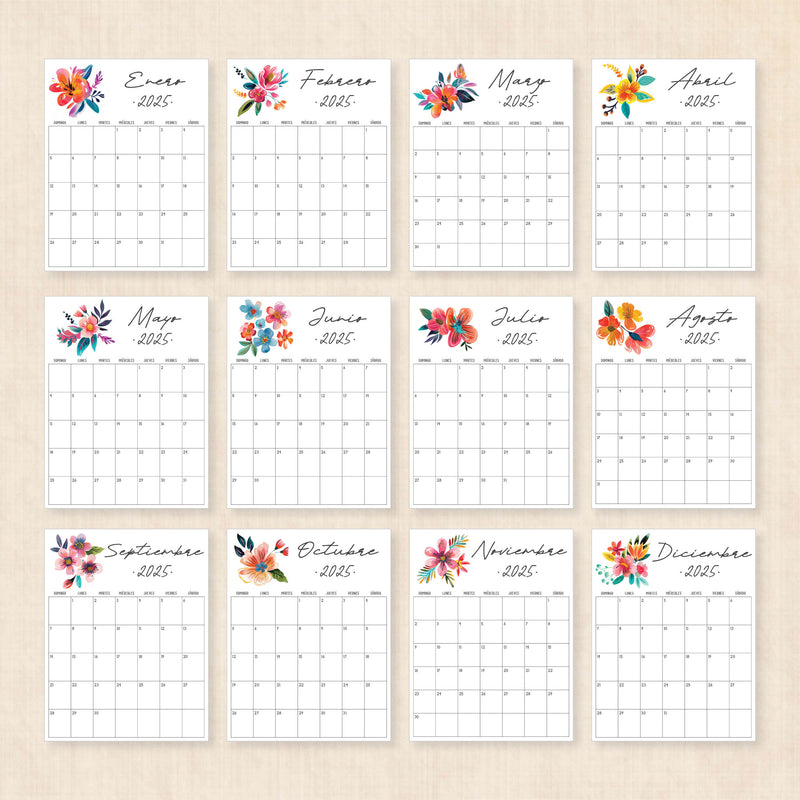 Calendario 2025 para imprimir