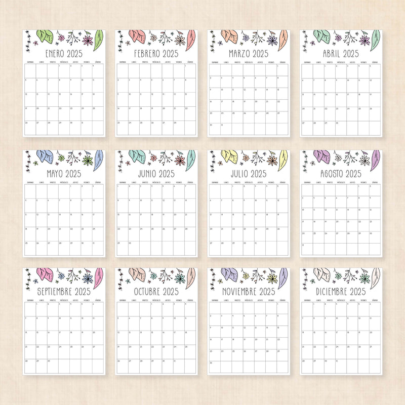Calendario 2025 para imprimir