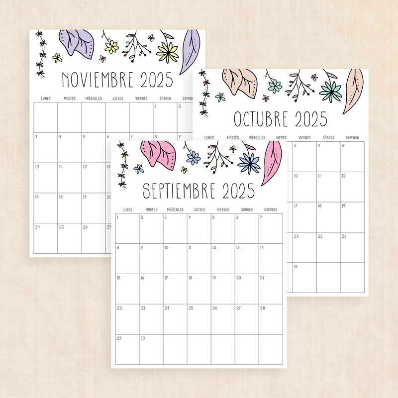 Calendario 2025 para imprimir