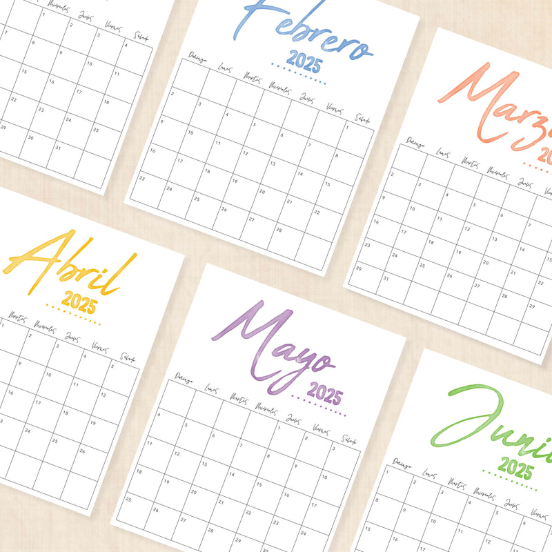 Calendario 2025 para imprimir