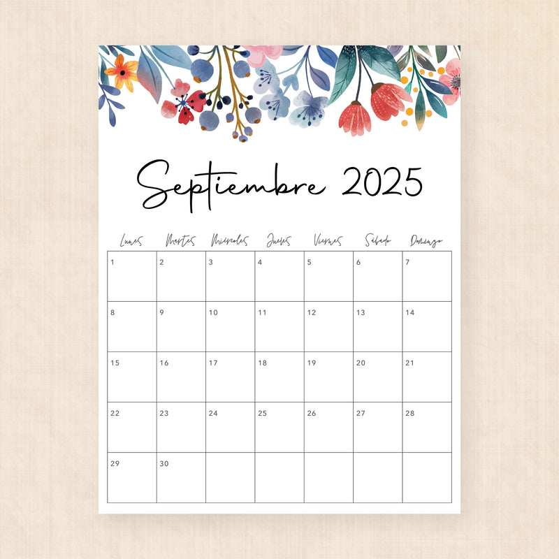 Calendario 2025 para imprimir