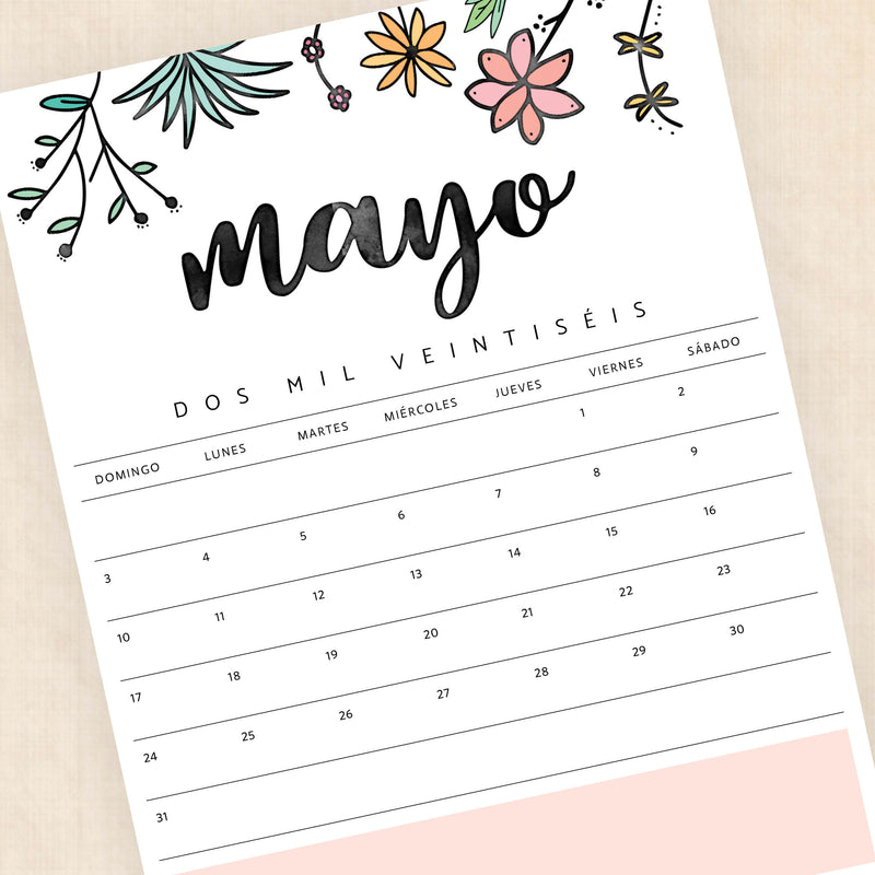 calendario 2026 para imprimir