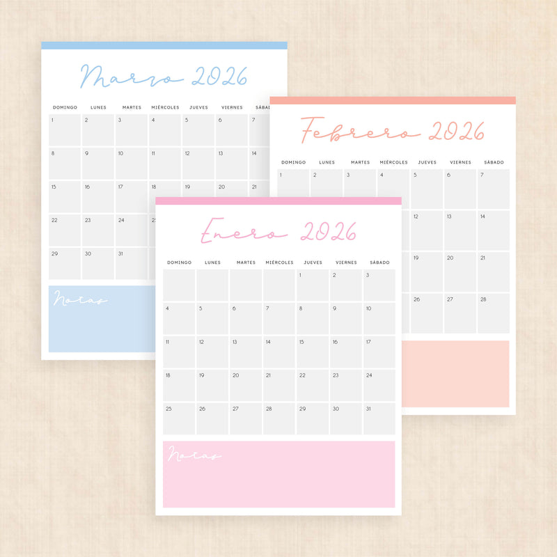 calendario 2026 para imprimir