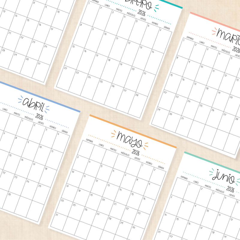 calendario 2026 para imprimir
