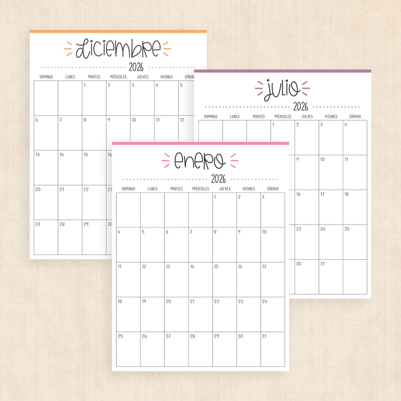 calendario 2026 para imprimir