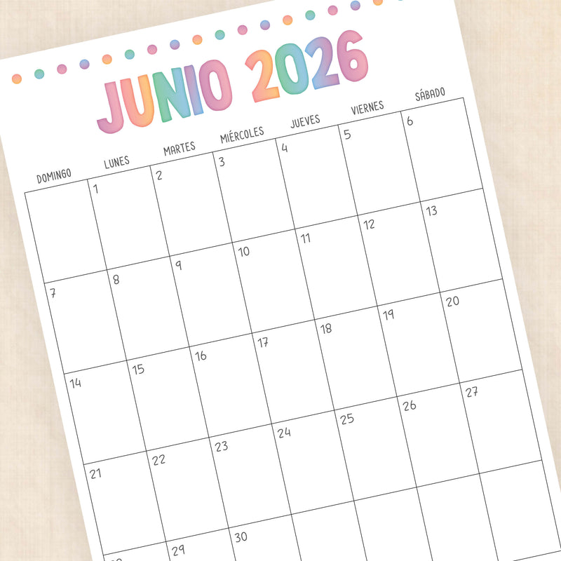 calendario 2026 para imprimir