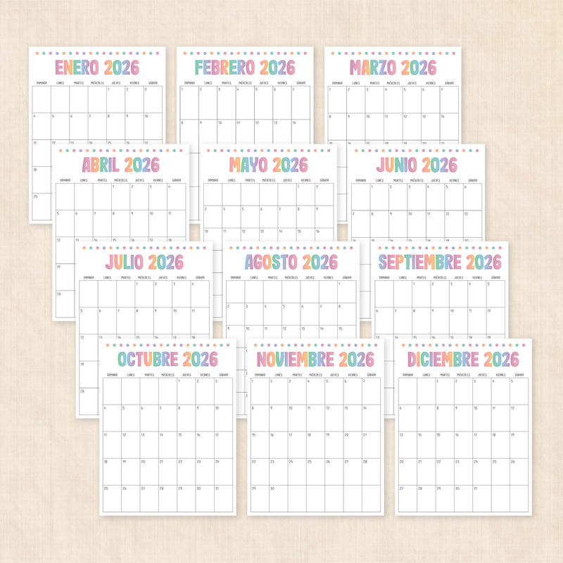 calendario 2026 para imprimir