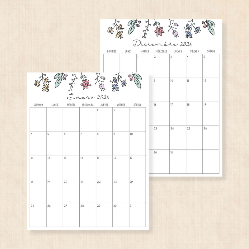 calendario 2026 para imprimir