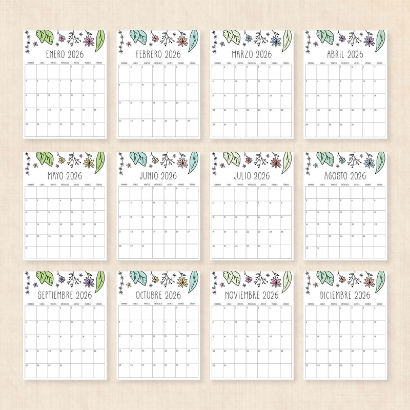 calendario 2026 para imprimir