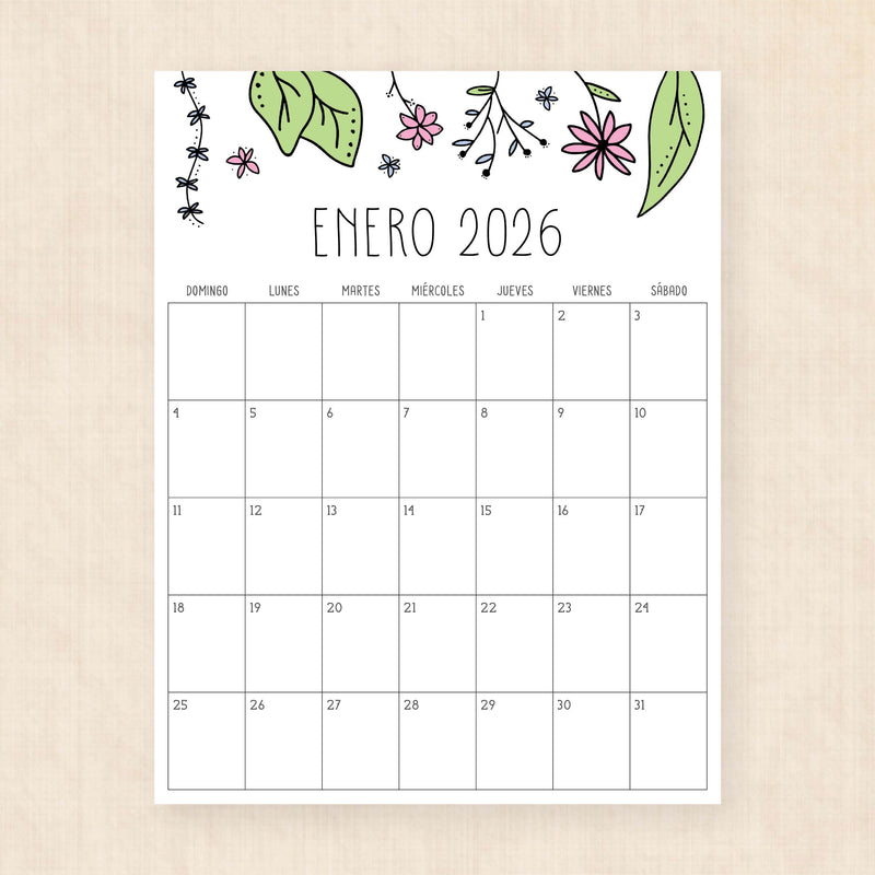 calendario 2026 para imprimir