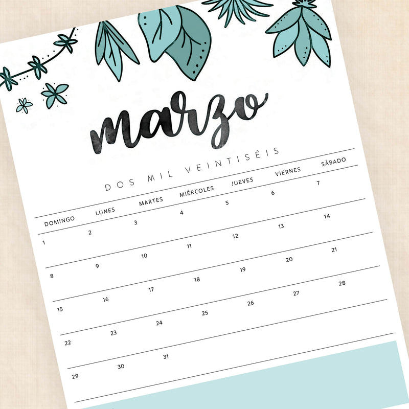 calendario 2026 para imprimir