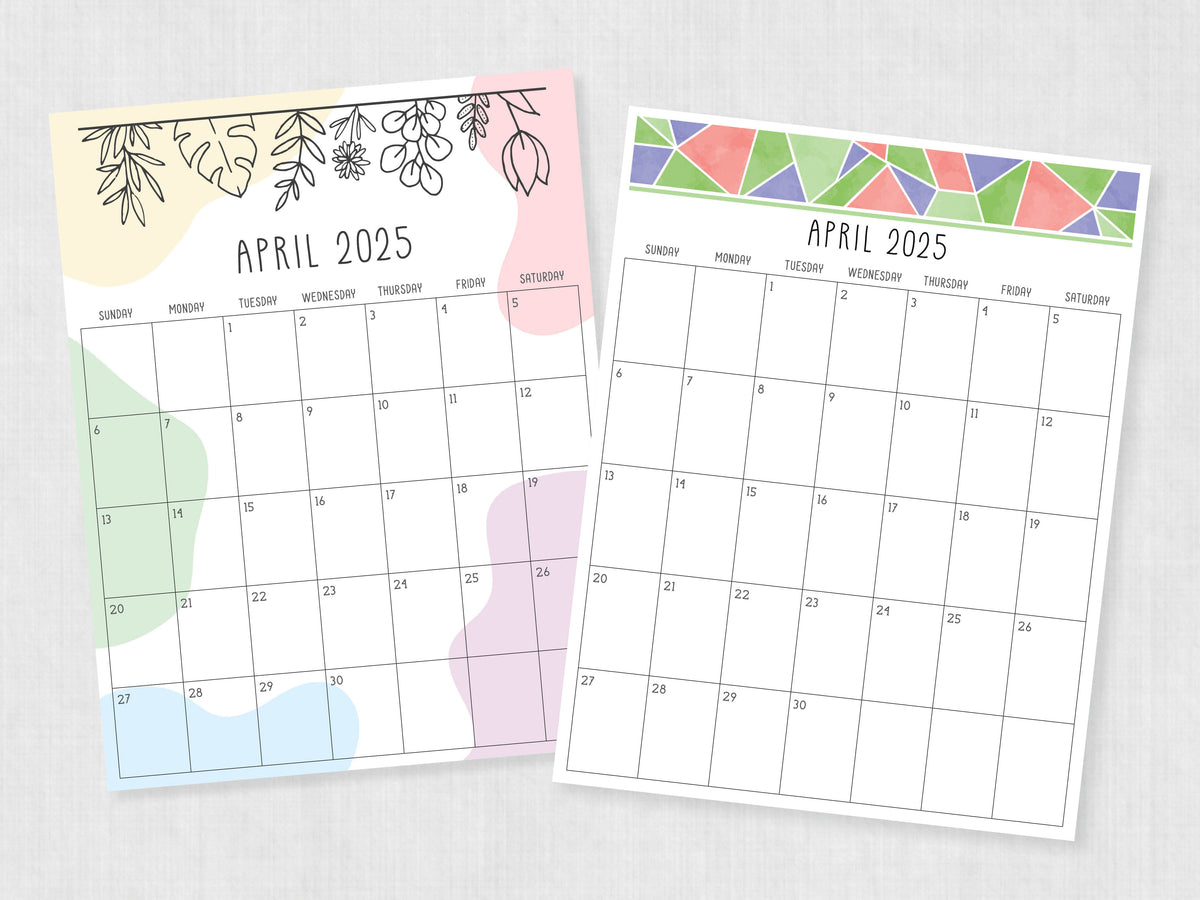 2025 printable calendar templates