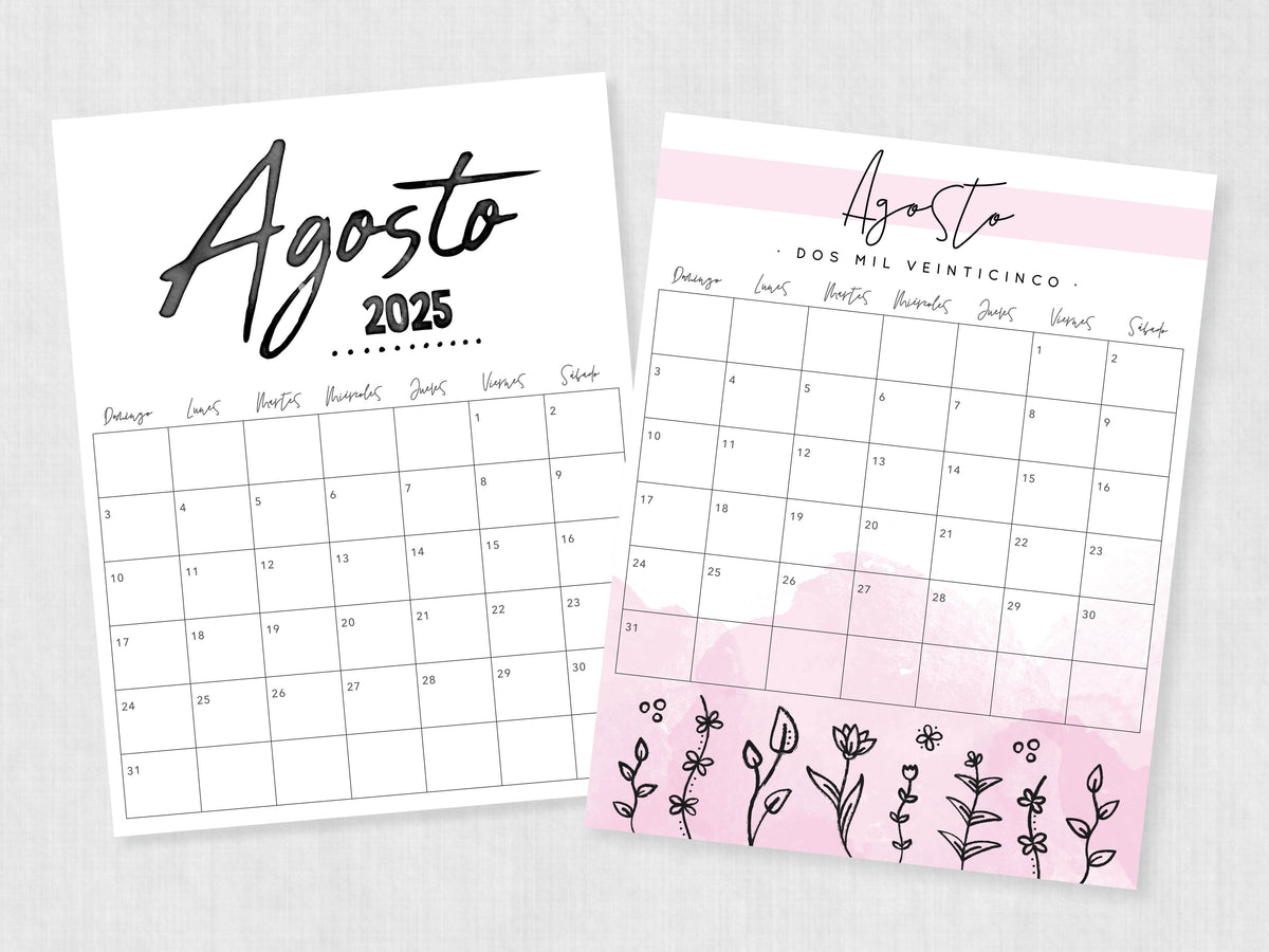 calendario agosto 2025 para imprimir