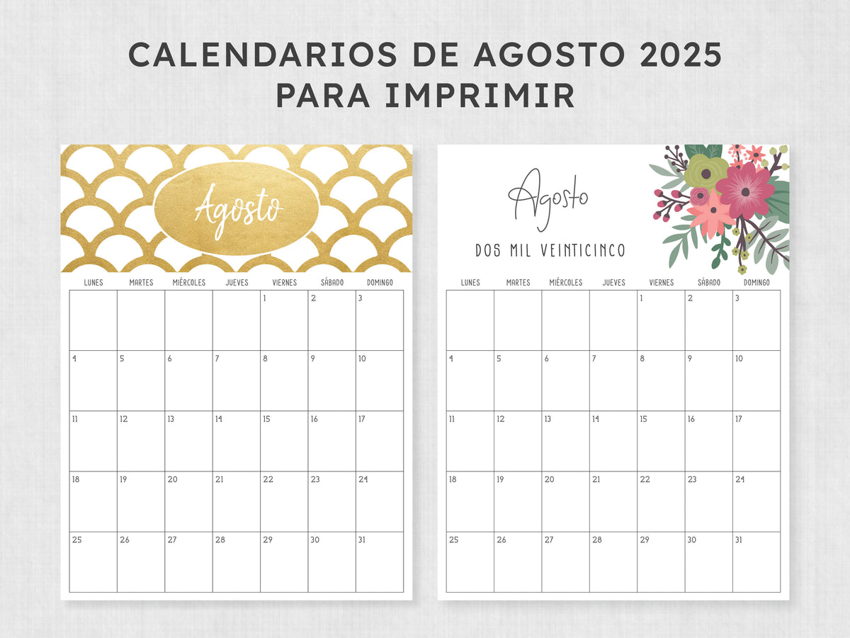 calendario agosto 2025