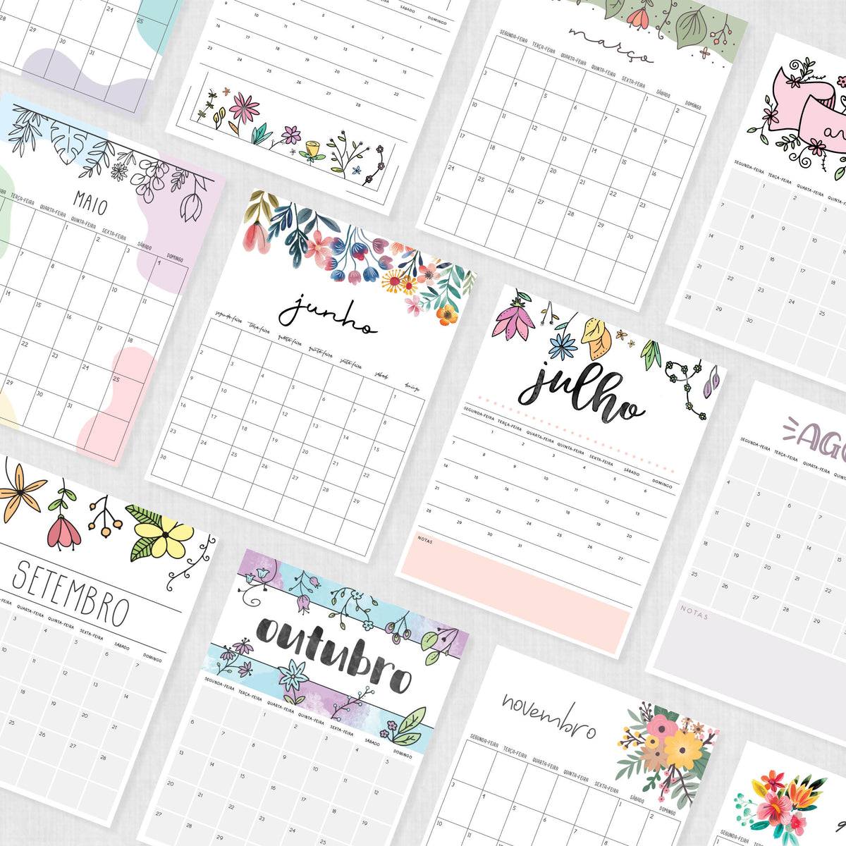 calendario em branco