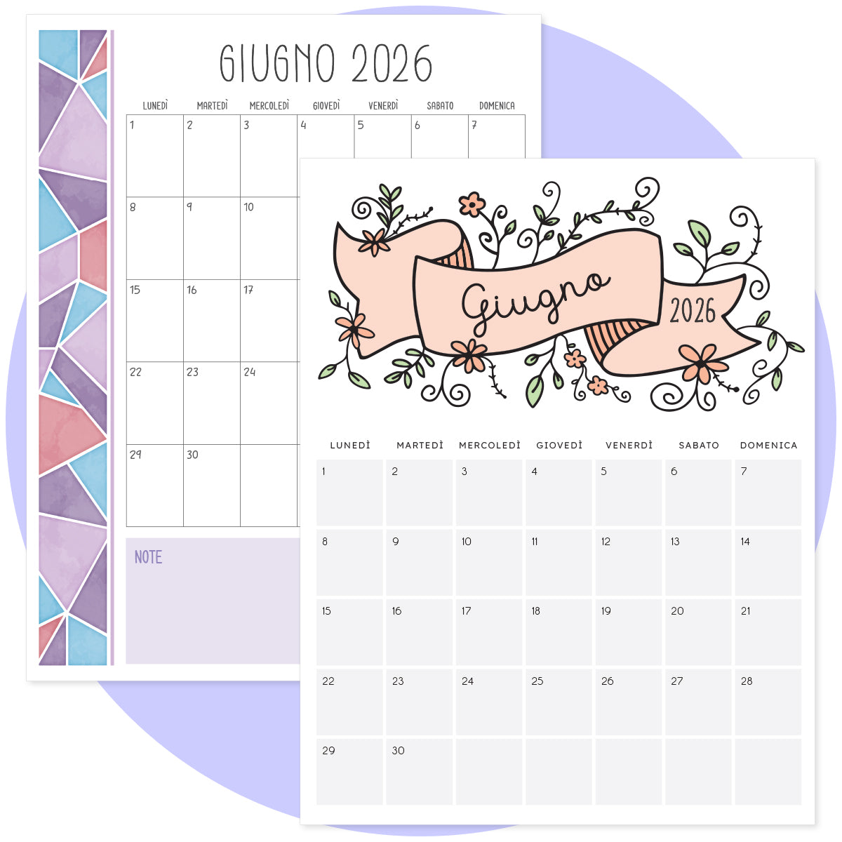 calendario giugno 2026