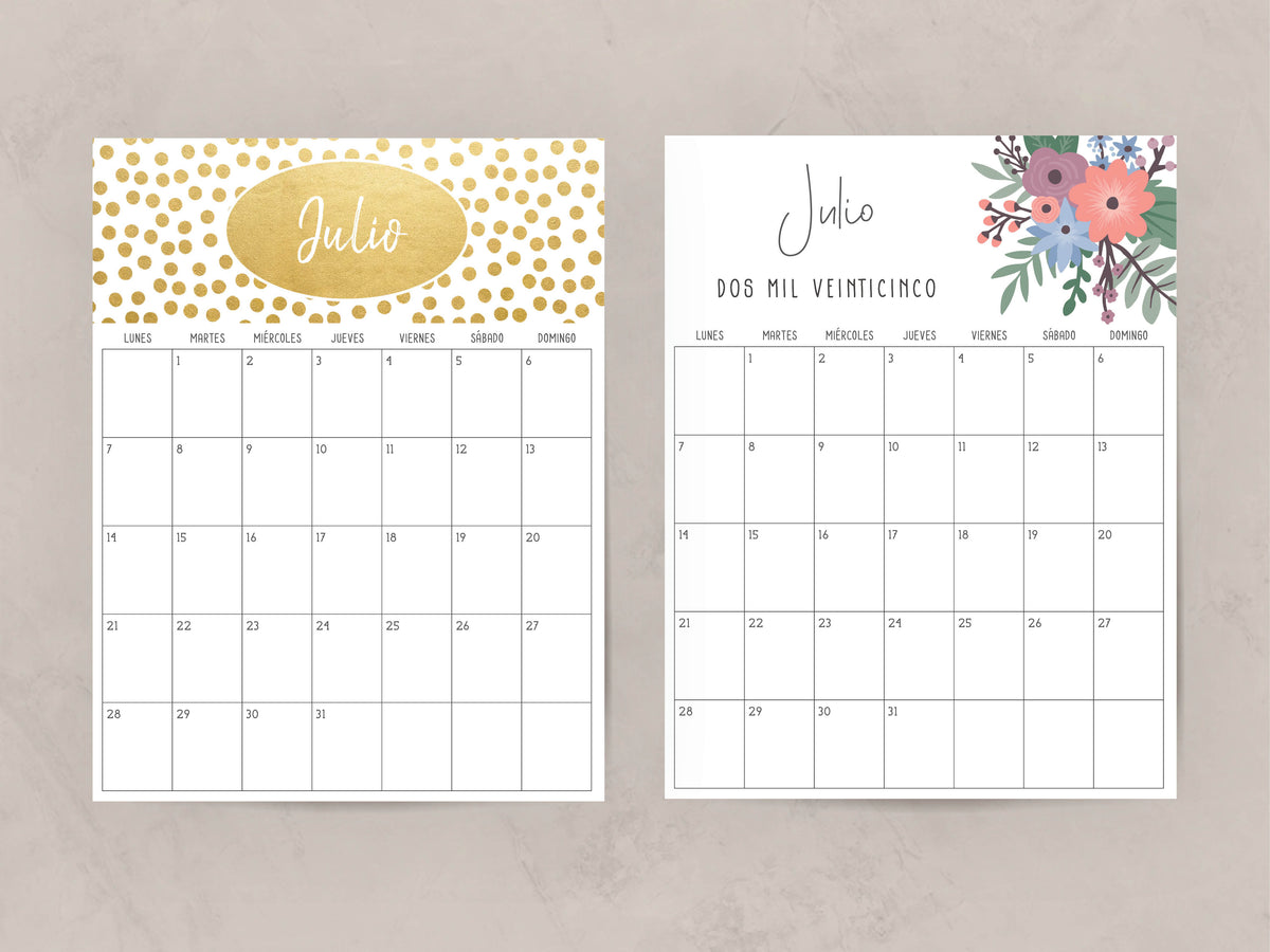 calendario julio 2025
