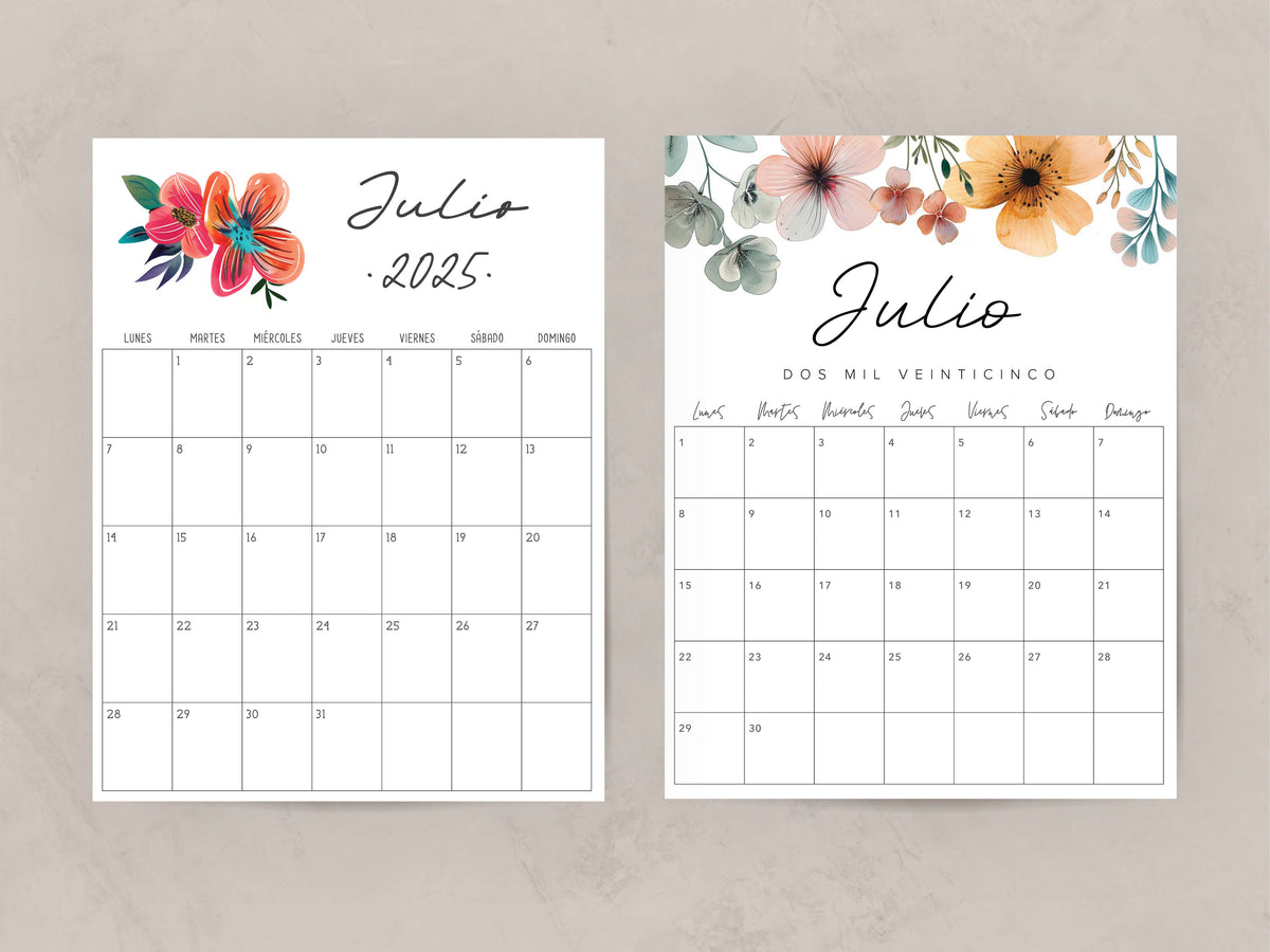 calendario julio 2025