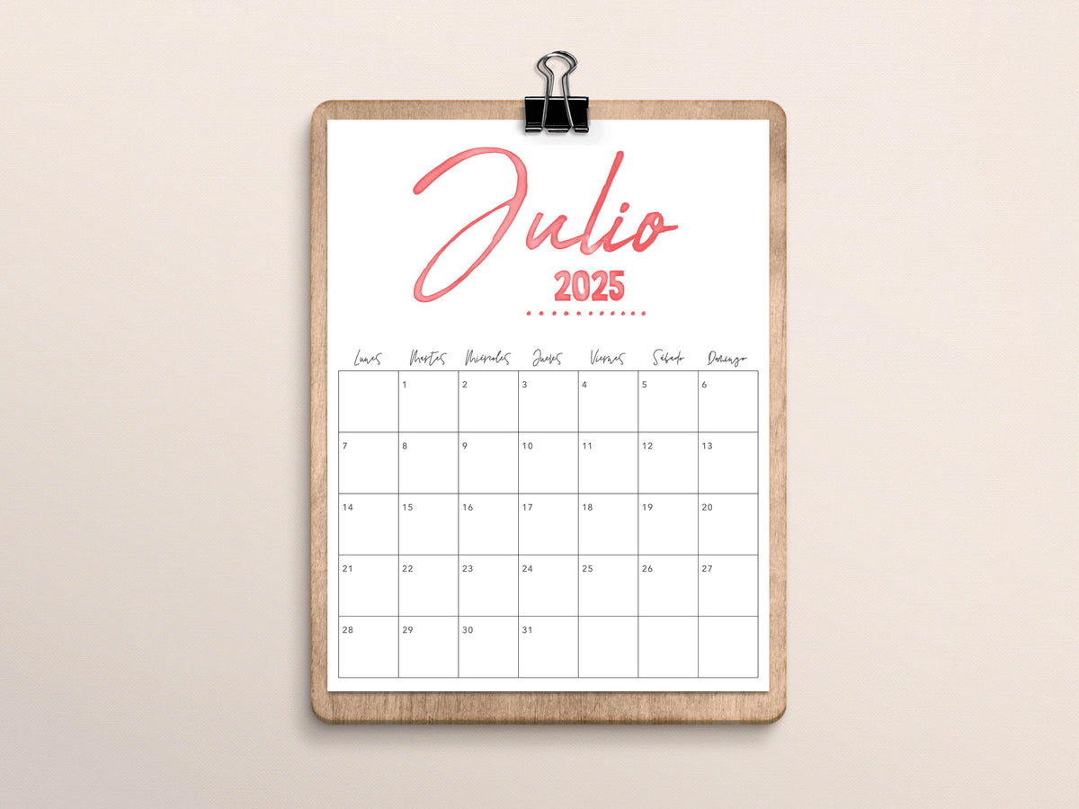 calendario julio 2025