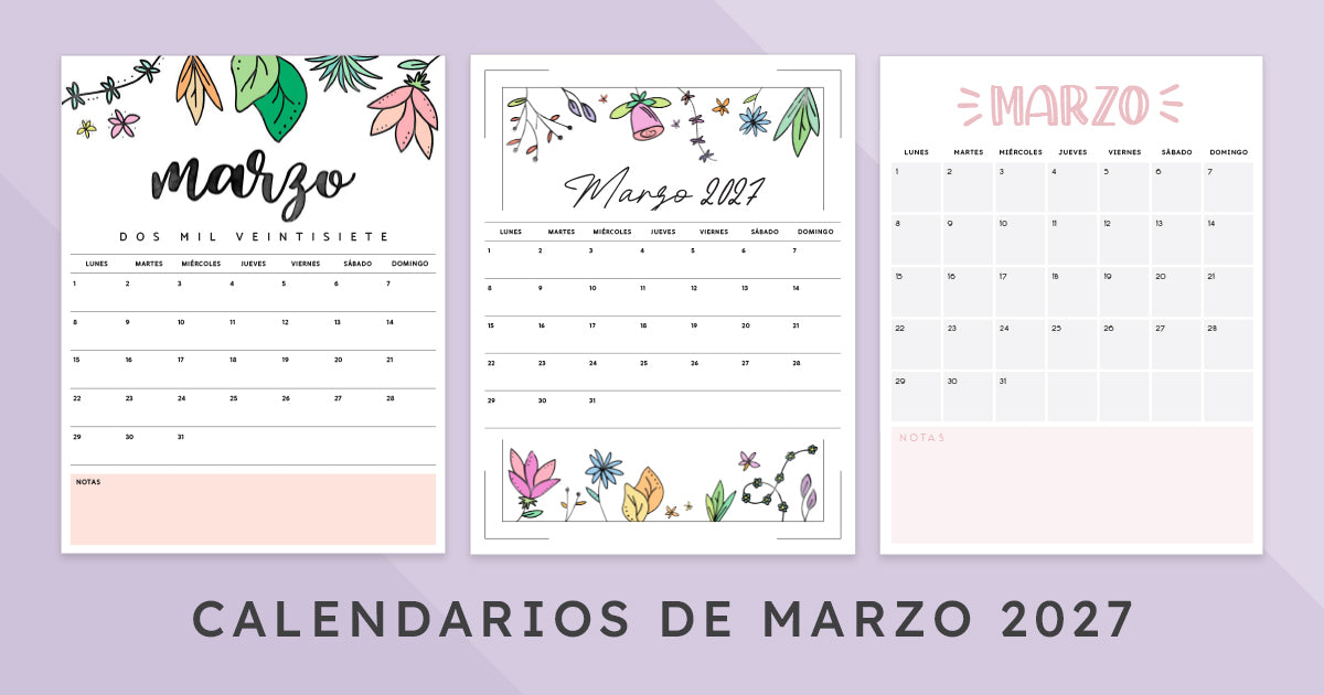 calendario marzo 2027