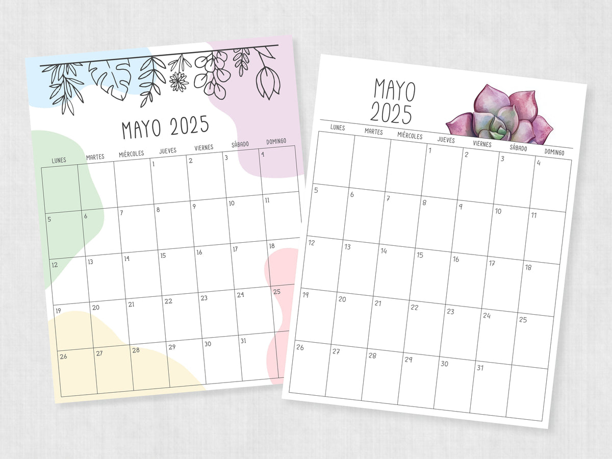 calendario mayo 2025