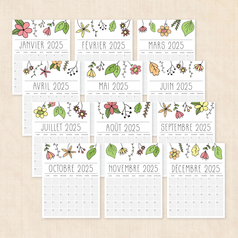calendrier 2025 à imprimer