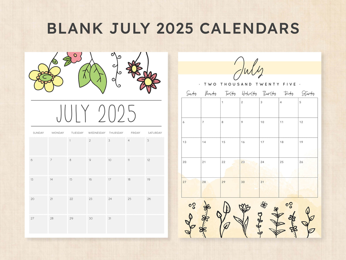 july 2025 calendar