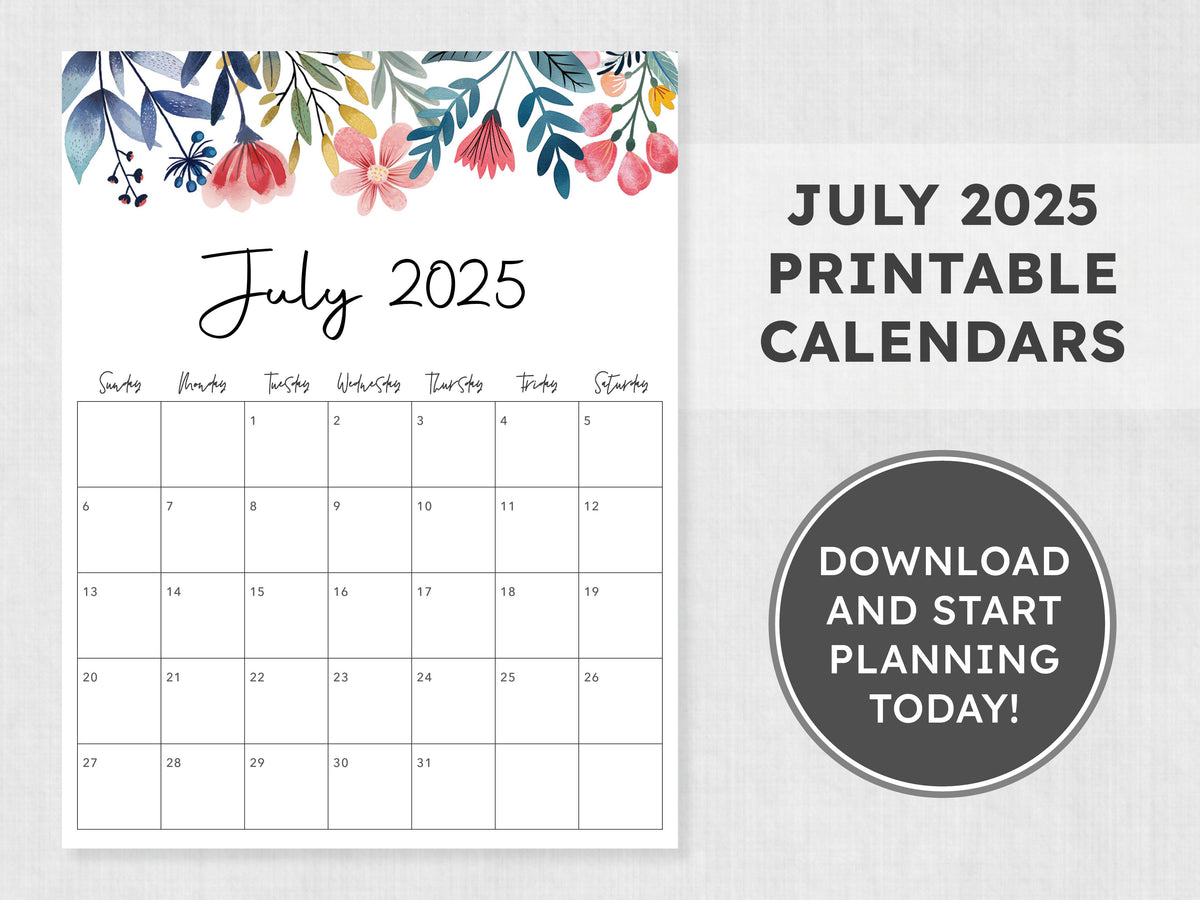 july 2025 calendar