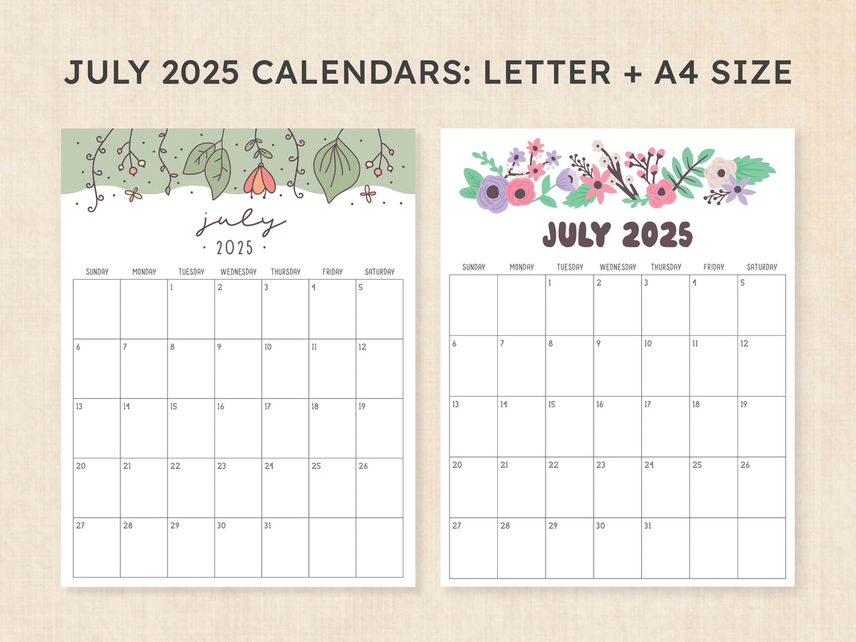 july 2025 calendar