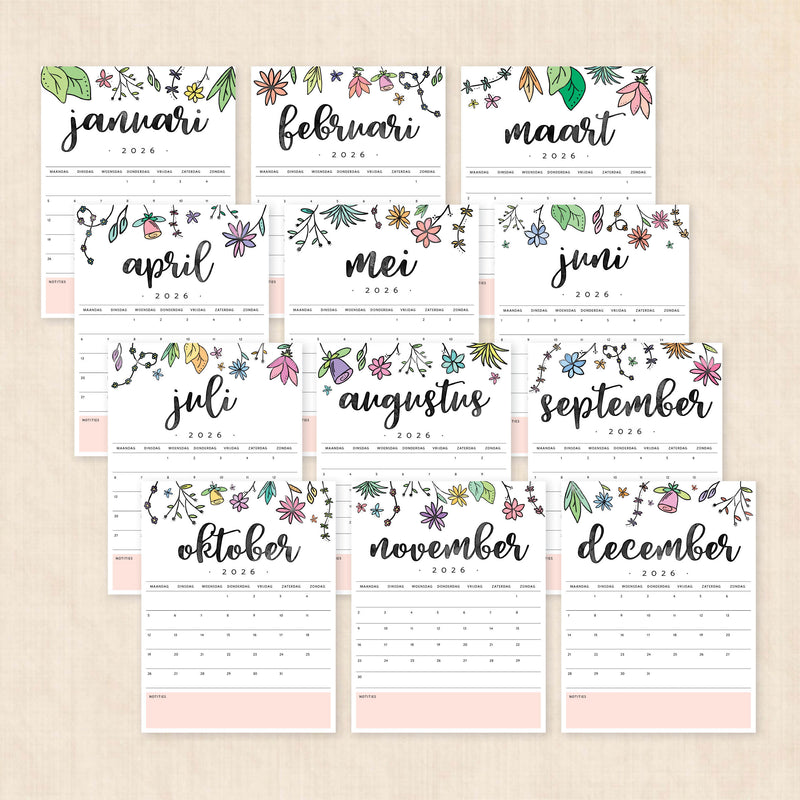 Kalender 2026 printen